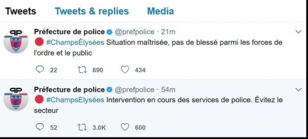 Incident Paris twitter