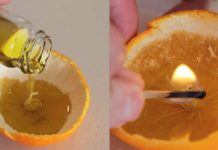 lumanare in coaja de clementina